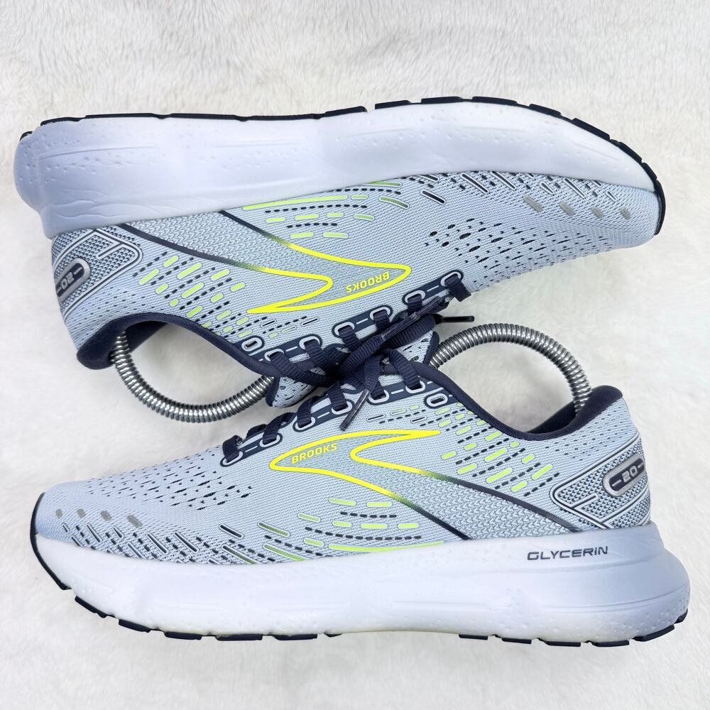Brooks Glycerin 20 Womens Running Shoes Light Blue Peacoat Nightlife Size 8.5 - Picture 6 of 10